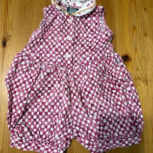 2/20$ Red and White Checkered Baby Romper Souris mini vintage